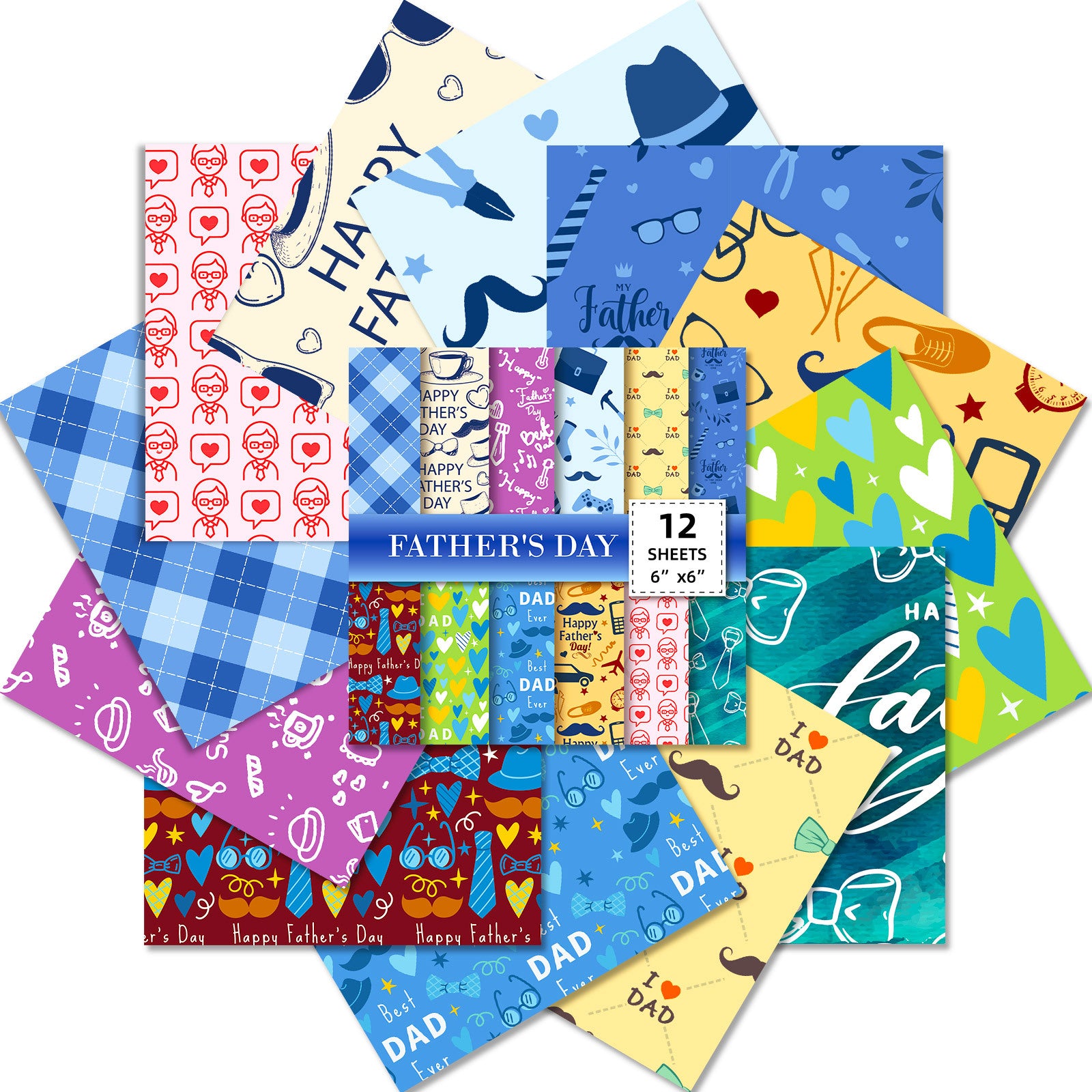 Wholesale Striped Father's Day Decorative Material Paper